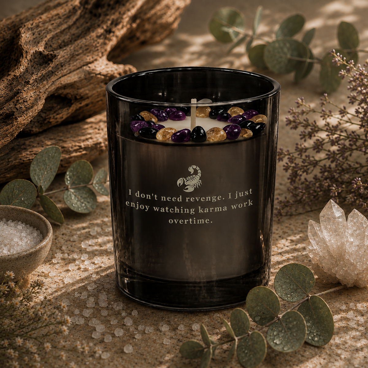 Scorpio Zodiac Crystal Candle, 10oz