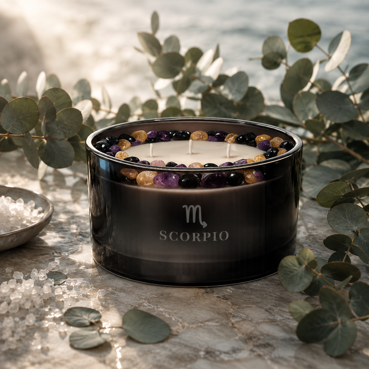 Scorpio Zodiac 3-Wick Crystal Candle, 16oz