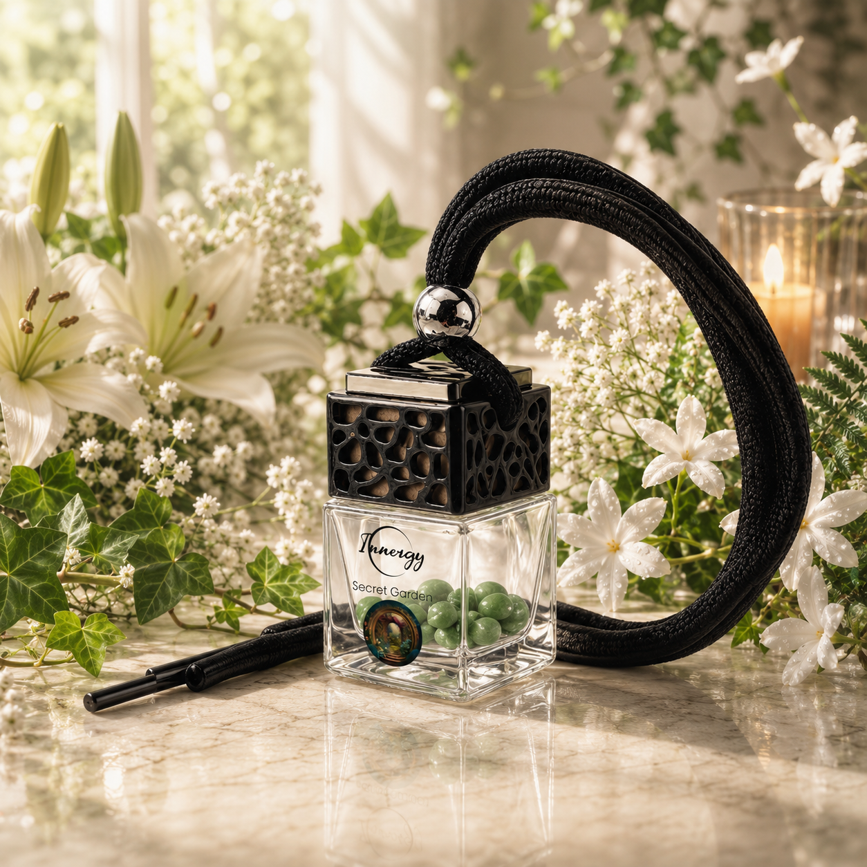 Secret Garden Crystal-Enhanced Oil Diffuser, Car Air Freshener, 8ml