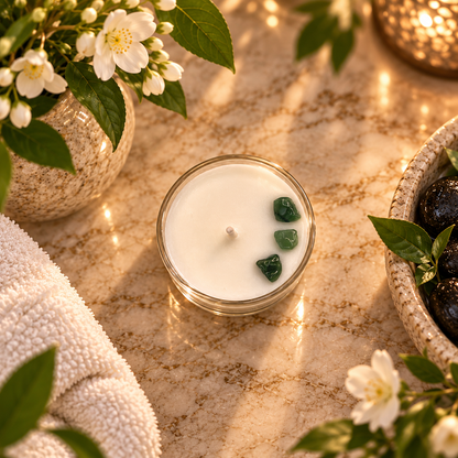 Secret Garden, Premium Coconut-Soy Wax Tea Light Crystal Candle, 1oz