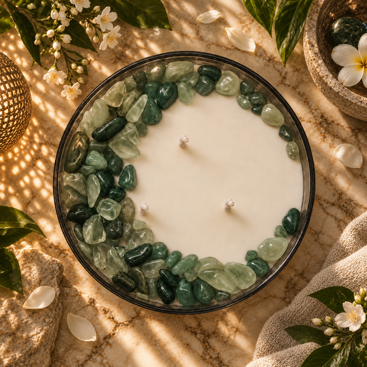 Secret Garden Handcrafted Crystal-Infused Coconut Soy 3-Wick Scented Candle, 16oz