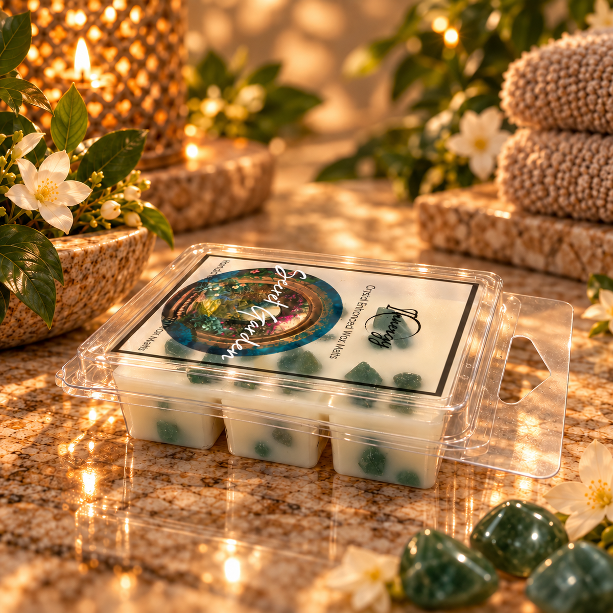 Secret Garden Crystal-Enhanced Premium Coconut-Soy Wax Melts