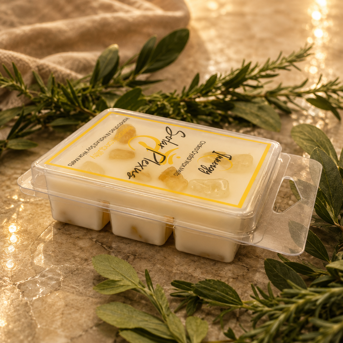 Solar Plexus Chakra Crystal-Enhanced Premium Coconut-Soy Wax Melts
