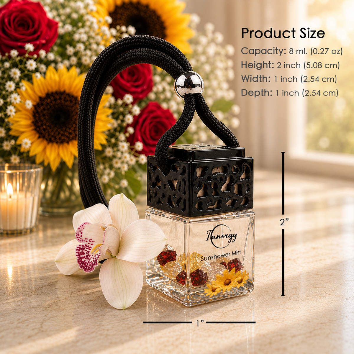 Sunshower Mist Crystal-Enhanced Oil Diffuser, Car Air Freshener, 8ml