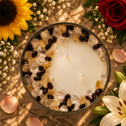 Sunshower Mist Handcrafted Crystal-Infused Coconut Soy 3-Wick Scented Candle, 16oz
