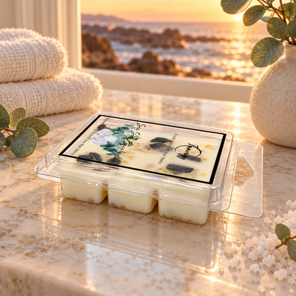 Sea Salt Eucalyptus Crystal-Enhanced Premium Coconut-Soy Wax Melts