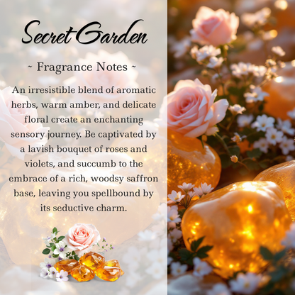 Secret Garden, Premium Coconut-Soy Wax Tea Light Crystal Candle, 1oz