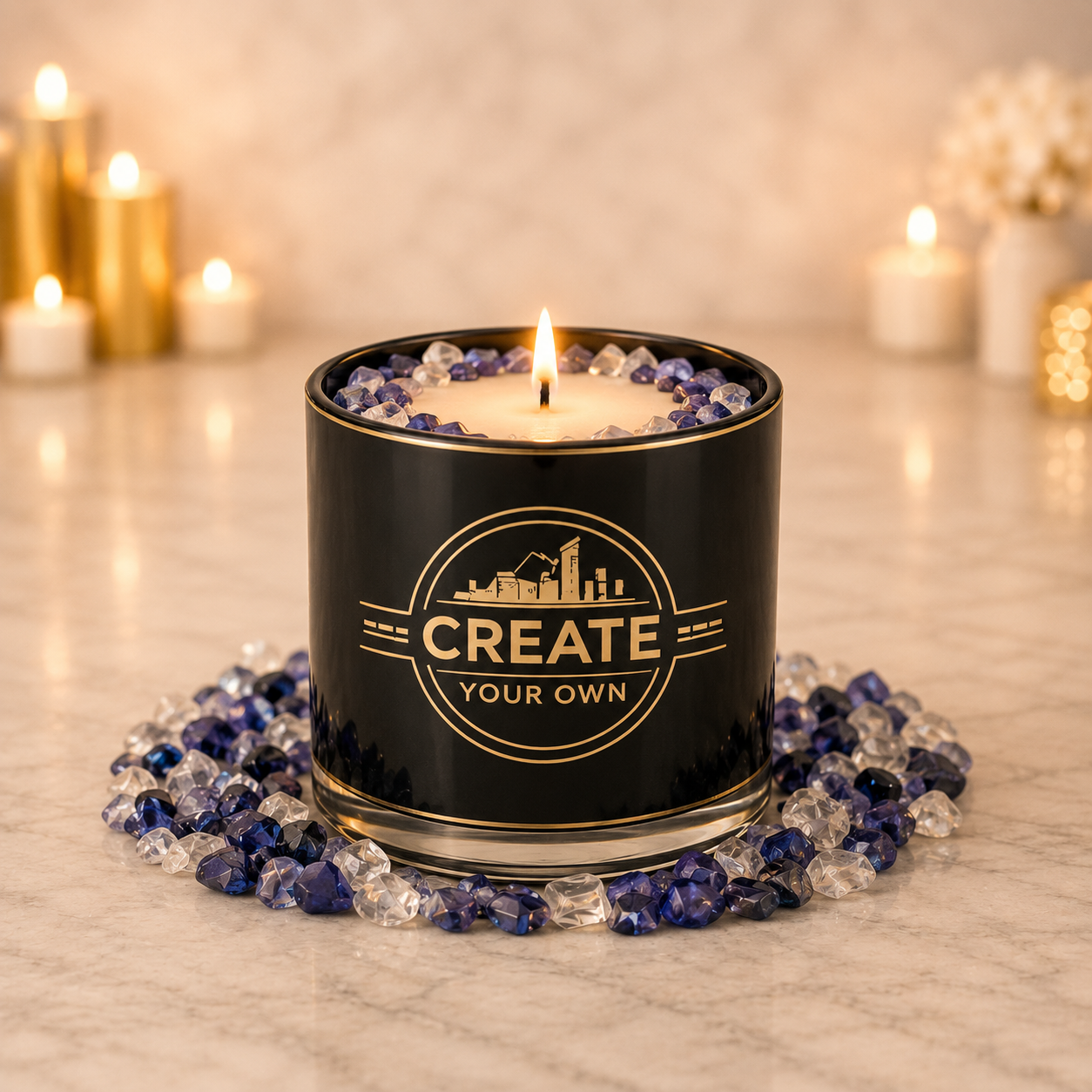 Custom Engraved Crystal Candle, 10oz