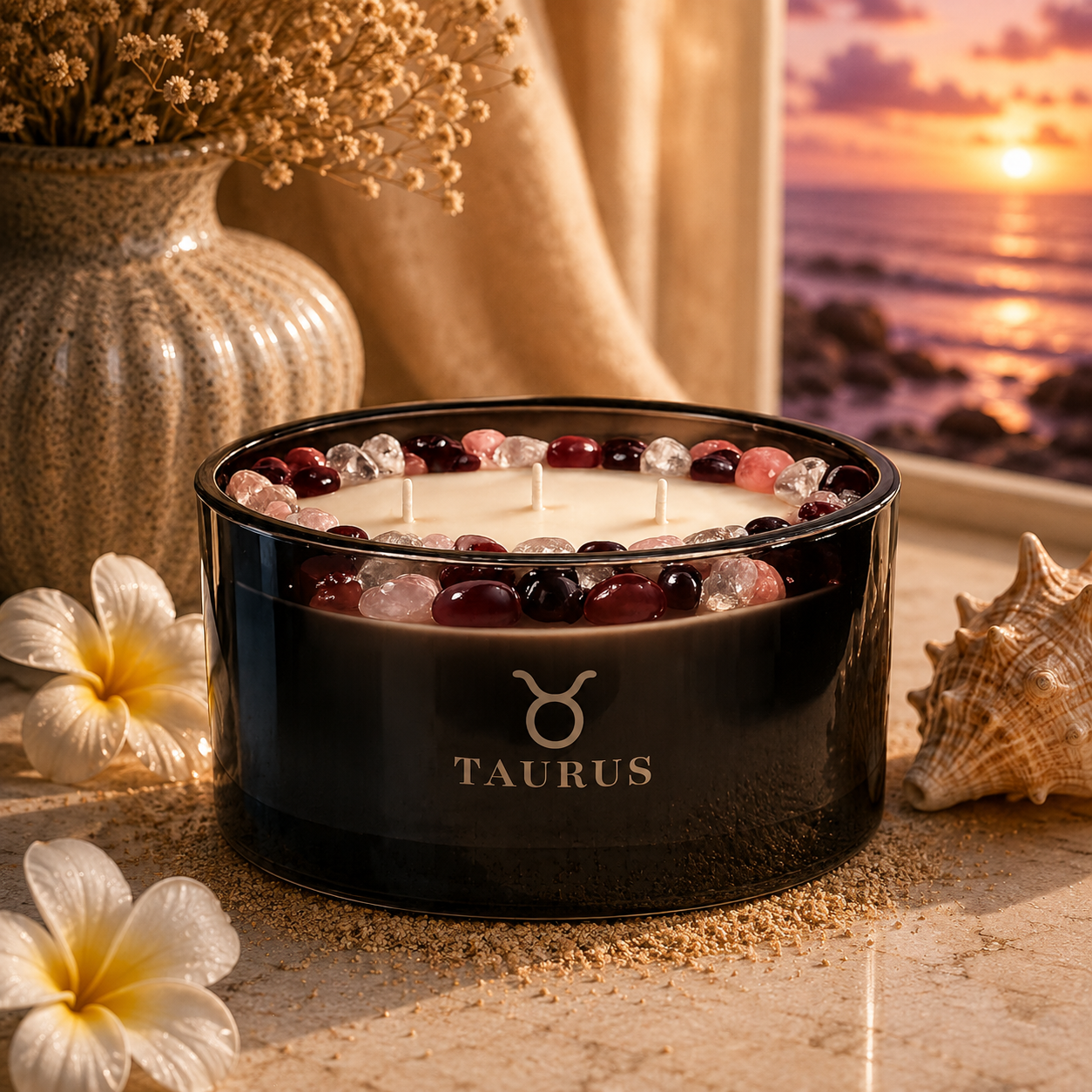 Taurus Zodiac 3-Wick Crystal Candle, 16oz