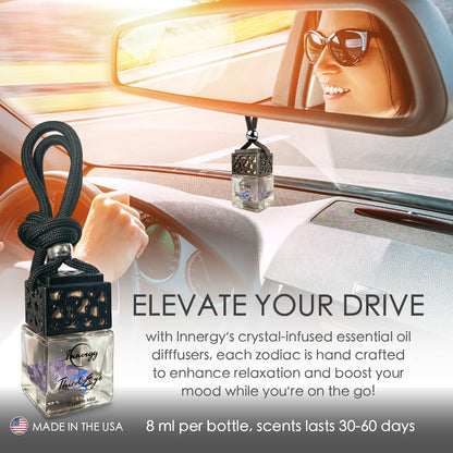 Third Eye Chakra Crystal-Enhanced Oil Diffuser, Car Air Freshener, 8ml