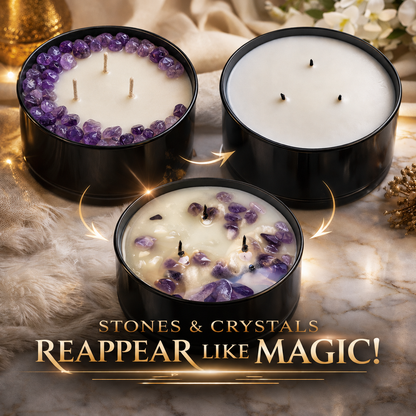 Cypress Mist Handcrafted Crystal-Infused Coconut Soy 3-Wick Scented Candle, 16oz