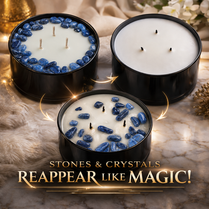 Throat Chakra 3-Wick Crystal Candle, 16oz