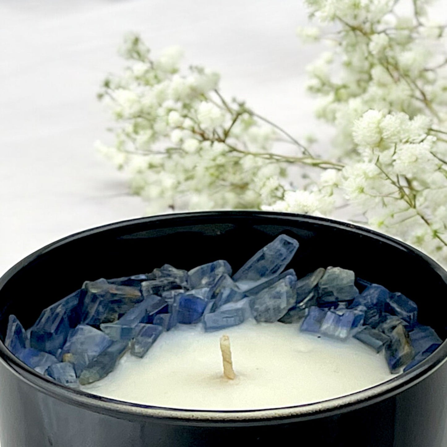 Amber Tides Crystal Candle with Kyanite | Coconut-Soy Wax Candle, 9oz