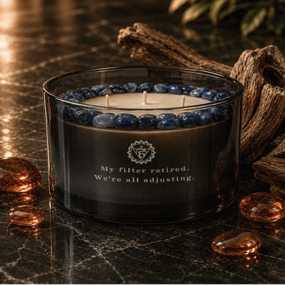 Throat Chakra 3-Wick Crystal Candle, 16oz