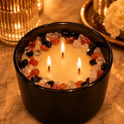 Custom Engraved 3-Wick Crystal Candle, 16oz