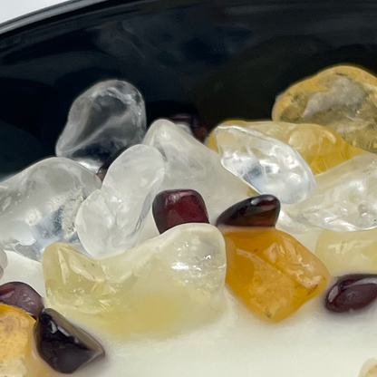 Leo Zodiac Crystal Candle with Garnet, Quartz Crystal, and Citrine | Coconut-Soy Wax Candle, 9oz