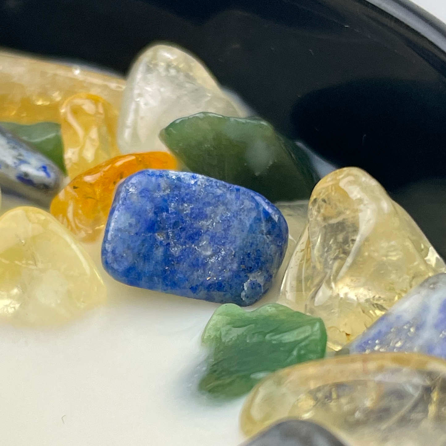 Virgo Zodiac Crystal Candle with Citrine, Lapis Lazuli, and Green Aventurine | Coconut-Soy Wax Candle, 9oz