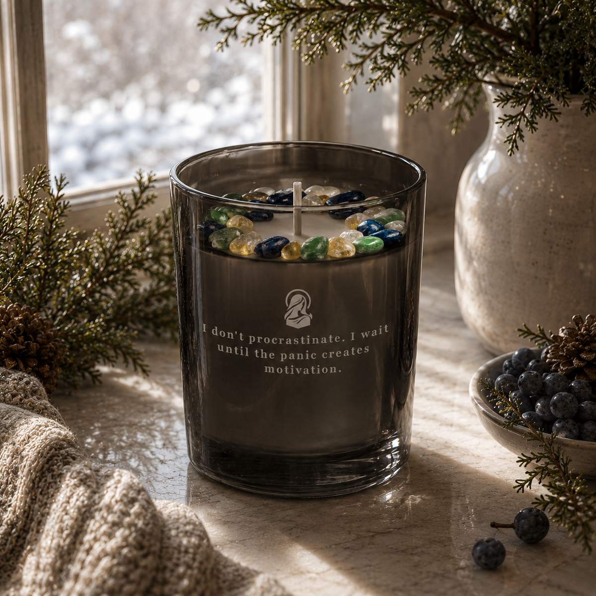 Virgo Zodiac Crystal Candle, 10oz
