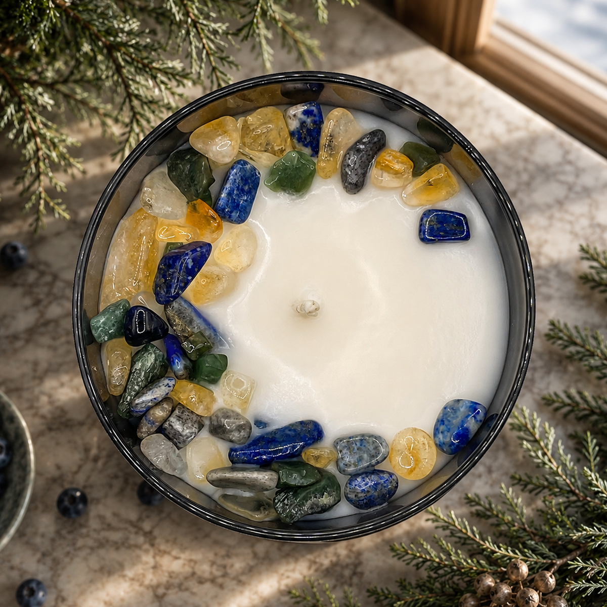 Virgo Zodiac Crystal Candle, 10oz