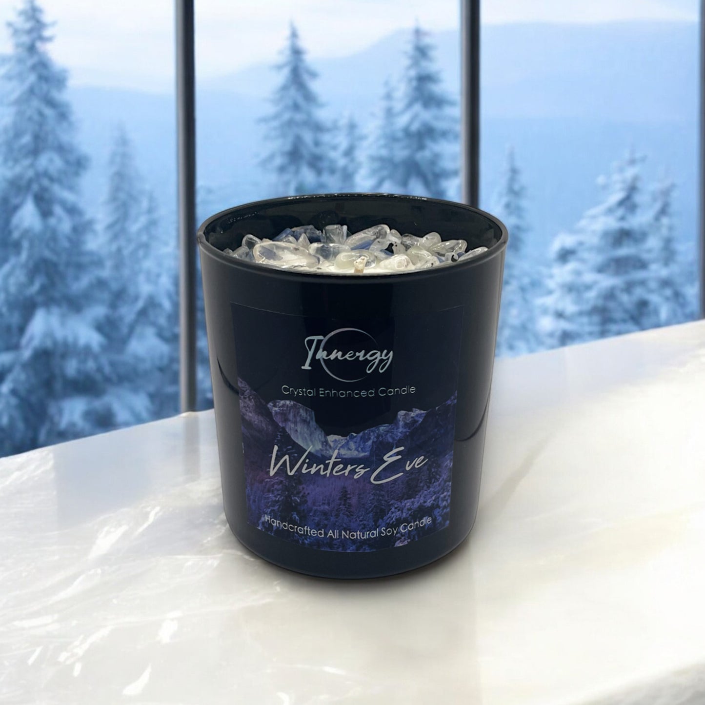 Limited Edition: Winter's Eve Crystal Candle  | Coconut-Soy Wax Candle, 9oz