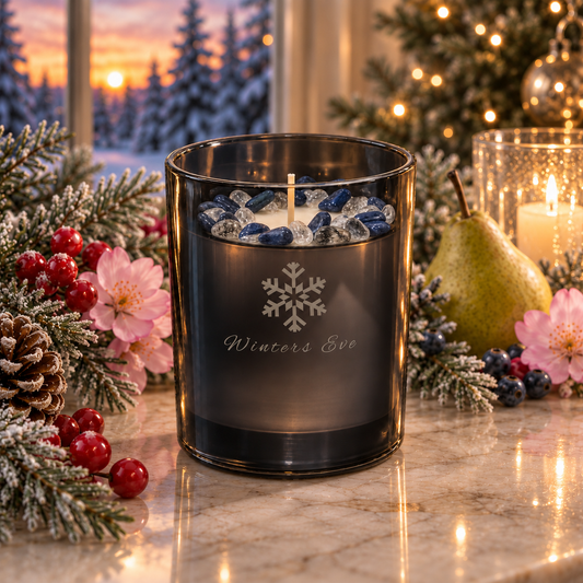 Winter's Eve Handcrafted Crystal-Infused Coconut Soy Wax Scented Candle, 10oz