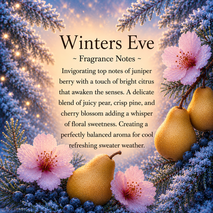 Winters Eve, Premium Coconut-Soy Wax Tea Light Crystal Candle, 1oz