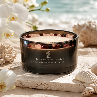 Aquarius Zodiac Handcrafted Crystal-Infused Coconut Soy 3-Wick Scented Candle, 16oz