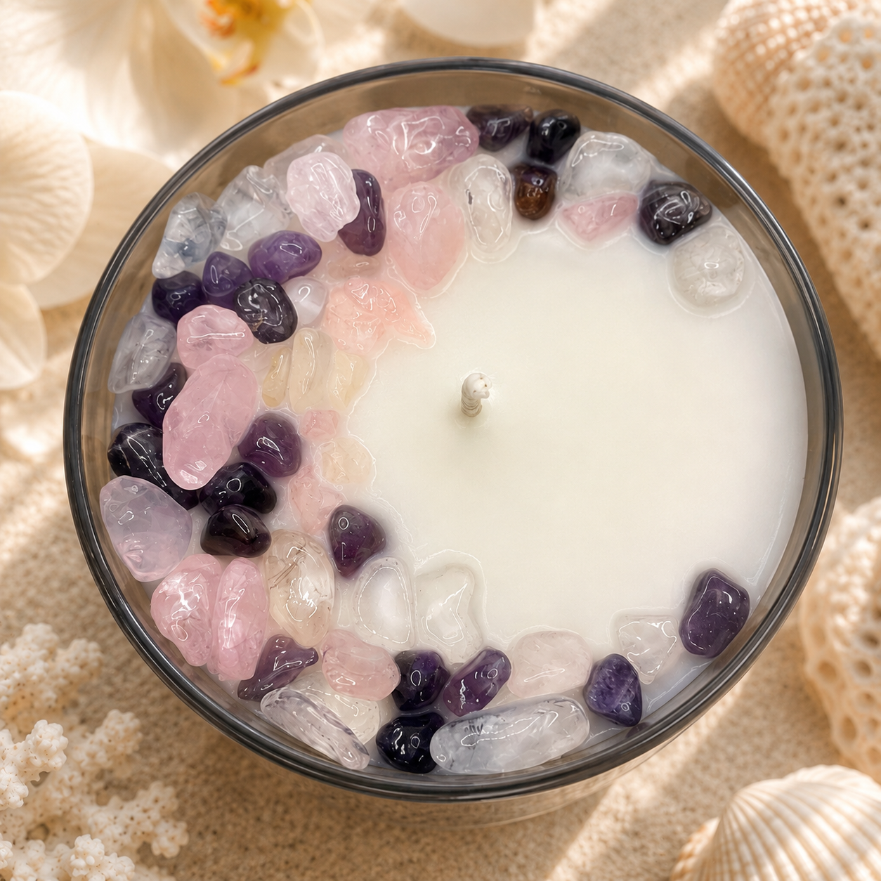 Aquarius Zodiac Crystal Candle, 10oz