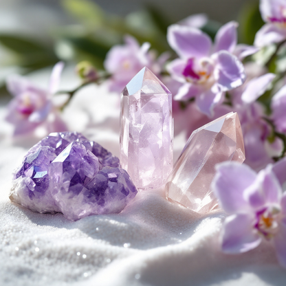 Orchid Seascape, Premium Coconut-Soy Wax Tea Light Crystal Candle, 1oz