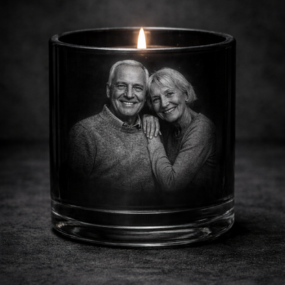 Custom Engraved Crystal Candle, Single Wick
