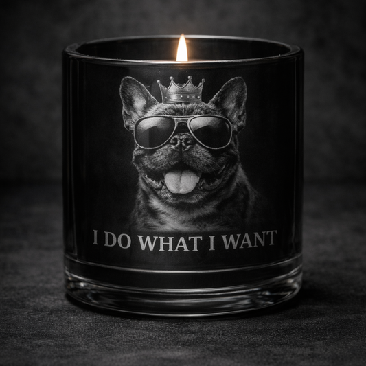 Custom Engraved Crystal Candle, Single Wick
