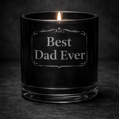 Custom Engraved Crystal Candle, Single Wick