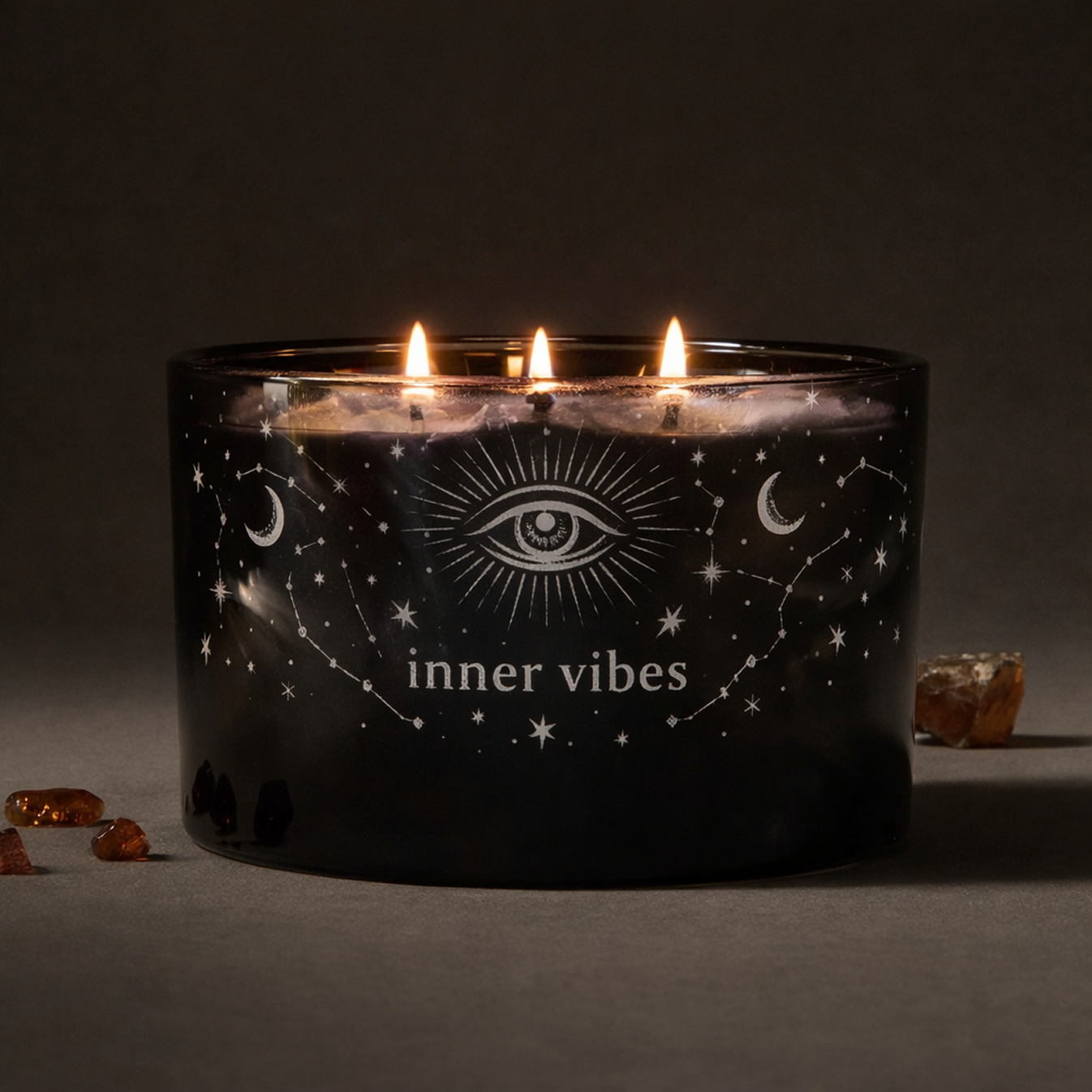 Custom Engraved Crystal Candle, 3 Wick