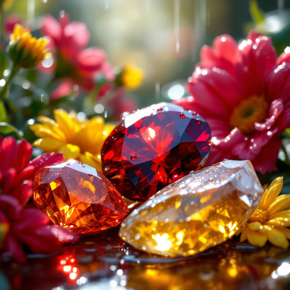 Leo Zodiac Crystal Candle with Garnet, Quartz Crystal, and Citrine | Coconut-Soy Wax Candle, 9oz