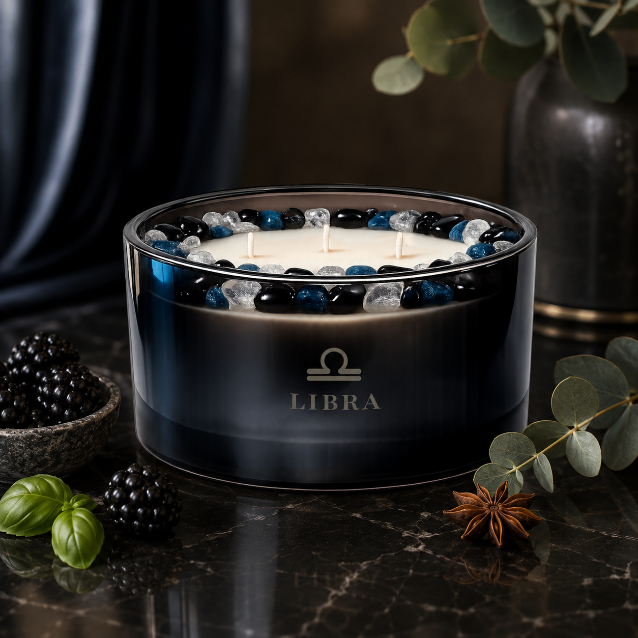 Libra Zodiac 3-Wick Crystal Candle, 16oz