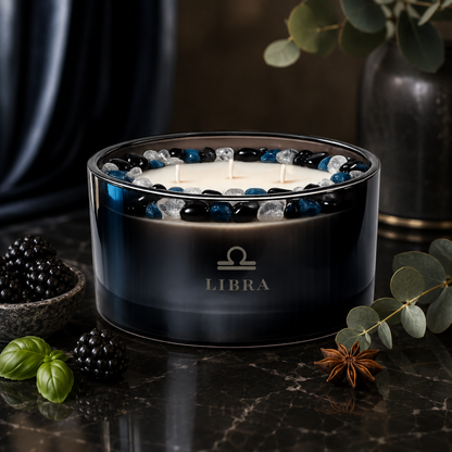Libra Zodiac 3-Wick Crystal Candle, 16oz