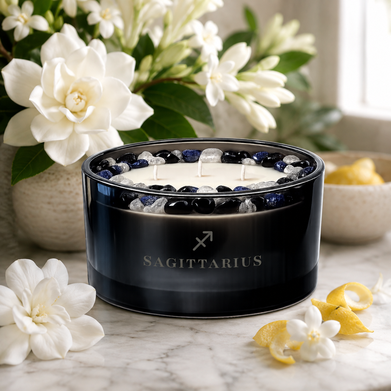 Sagittarius Zodiac 3-Wick Crystal Candle, 16oz