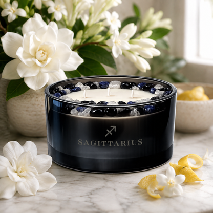 Sagittarius Zodiac 3-Wick Crystal Candle, 16oz