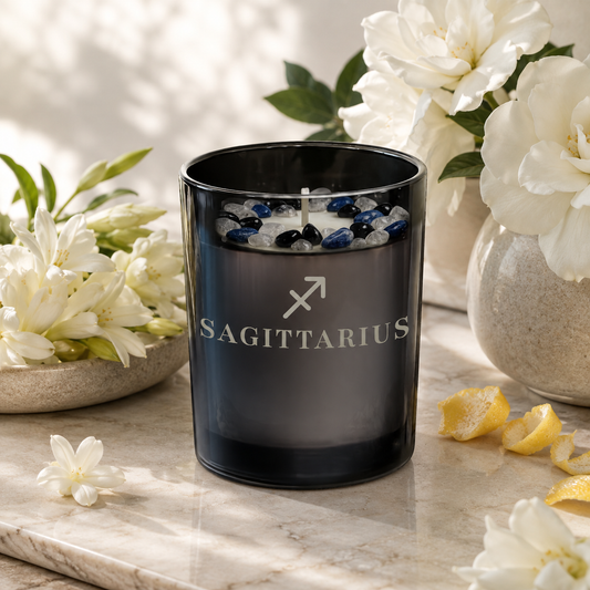 Sagittarius Zodiac Crystal Candle, 10oz