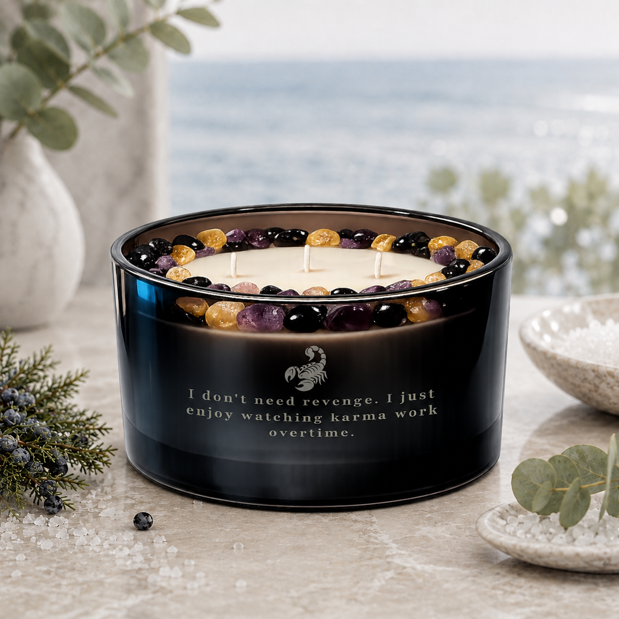 Scorpio Zodiac 3-Wick Crystal Candle, 16oz
