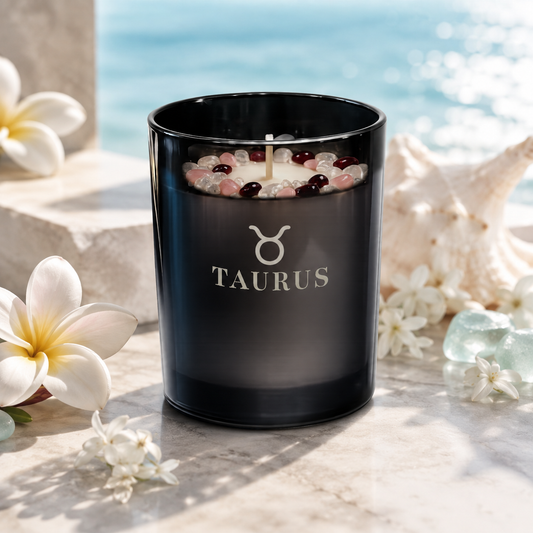 Taurus Zodiac Crystal Candle, 10oz